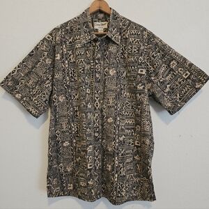 Cooke Street Honolulu Hawaiian Camp Shirt Tropical Resort Geo Men's L